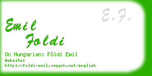 emil foldi business card