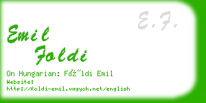 emil foldi business card